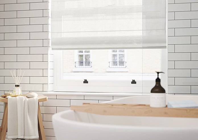 Sintra Voile, White Clarity - Motorised Roman Blind - Image 5